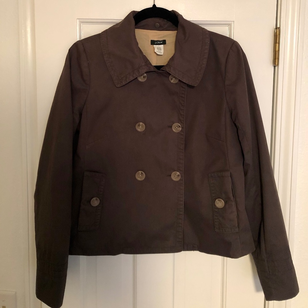 Vintage (2009) J. Crew cotton jacket in Size 6.  Brownish gray color.